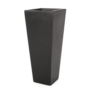 Syemin Outdoor Planters with Classic Design, Flower Planter Pot for Garden, Courtyard, Patio, Black，13"*13"*32.5" - 1 of 4