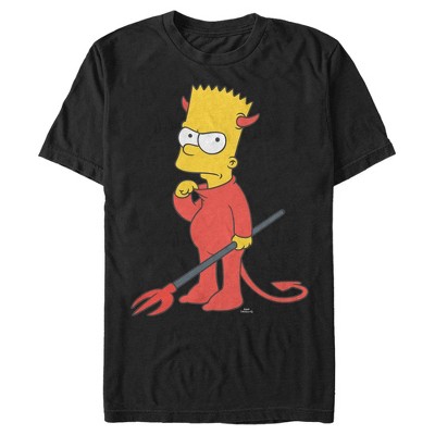 Men's The Simpsons Devil Bart T-Shirt - Black - 2X Large