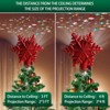Aoibox Christmas Tree Topper Lighted 1 Piece 3D Red Glitter Snowflake with 6 Rotating Projected Patterns Dynamic LED Projector - 2 of 4