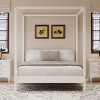 Queen/King Size Four Poster Platform Bed, Solid Wood Canopy Bed Frame, No Box Spring Needed - ModernLuxe - 2 of 4
