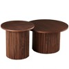 NicBex Natural Round Fluted Side Wooden Coffee Table,Mid-Century Circle Dining Table,Center Table for Living Room - 3 of 4