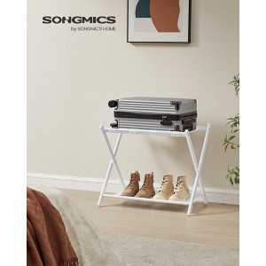 SONGMICS Luggage Rack with Fabric Storage Shelf Suitcasa Stand for Guest Room Bedroom Folding - 1 of 4