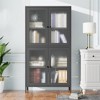 Whizmax Metal Storage Cabinet, 59" Tall Display Cabinet with 4 Glass Door, Kitchen Pantry Cabinet, Glass Storage Cabinet for Home Office - 3 of 4
