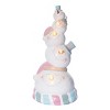 Transpac 13 in. Holiday Stacked Pastel Snowman Figurine - 2 of 3