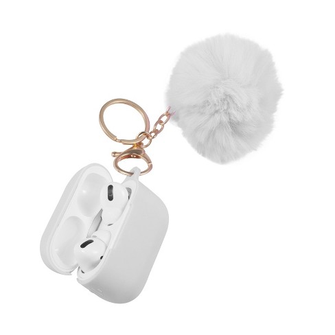 Insten Case Compatible With Airpods Pro - Cute Pom Pom Protective Silicone  Skin Cover With Keychain & Anti-lost Strap, White : Target
