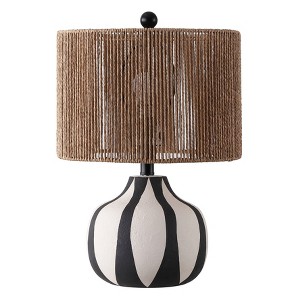 Devi 19.5" Table Lamp - TBL4655 - Creme/Black - Safavieh - 1 of 4