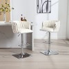 Adjustable Counter Height Barstools Set of 2,Vintage Barstools with Back and Layered Footrest,360° Swivel Boucle Barstools Set-Cuddlewood - 3 of 4