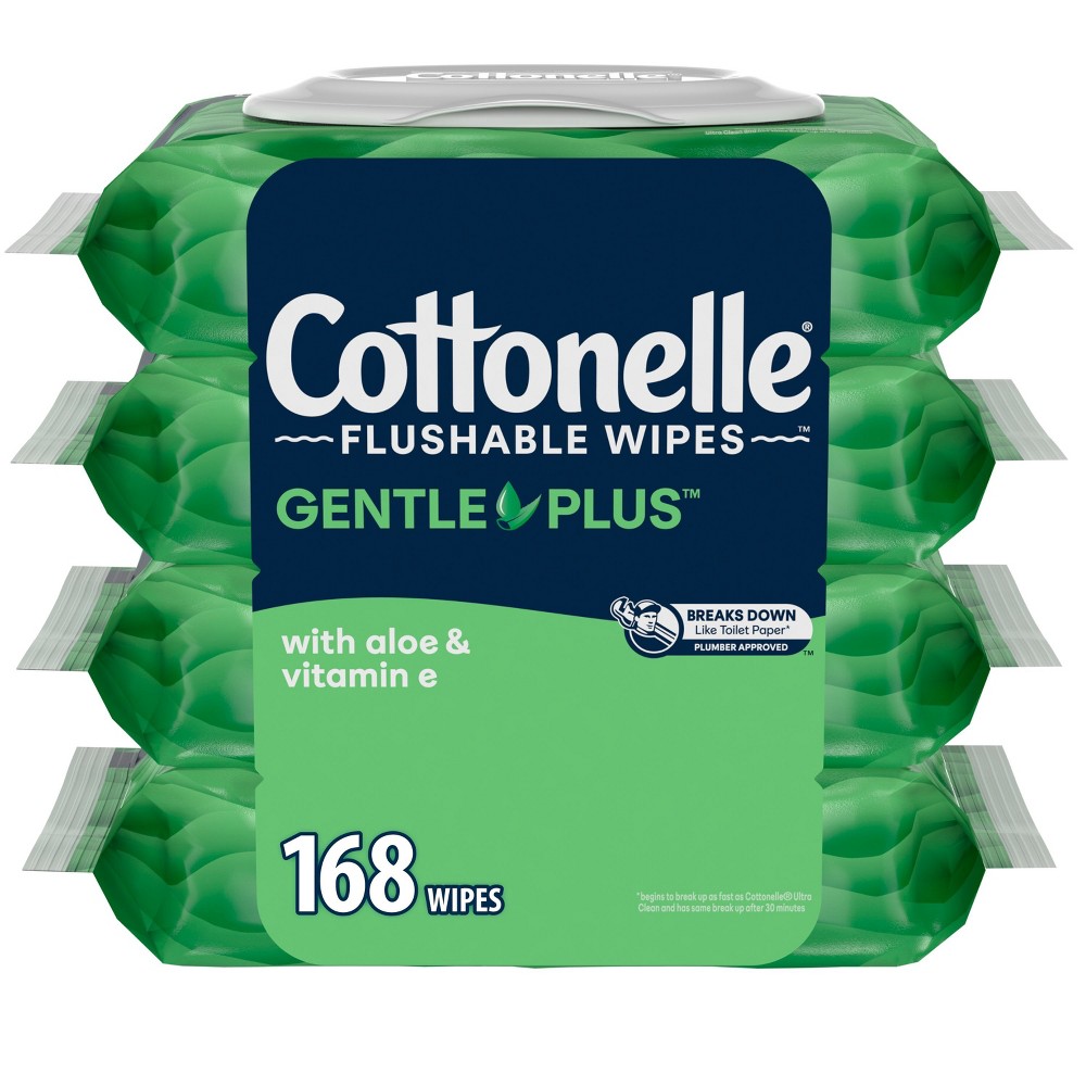 Photos - Shower Gel Cottonelle GentlePlus Flushable Wipes - Unscented - 4pk/42ct