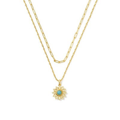 Kendra Scott 14K Gold Over Brass Hazel Multi Strand Necklace - Mint Opalite Crystal