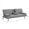 NicBex 66.1 Inch PVC Convertible Folding Futon Sofa Bed with Armrest for Living Room,Office,Apartment,Bedroom - 3 of 4
