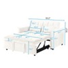 TiramisuBest 55.1" Off-White Velvet 3-in-1 Sofa Bed, Modern Convertible Futon Loveseat with Pillow & Storage Bag - 4 of 4
