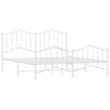 vidaXL California King Metal Bed Frame with Headboard & Footboard, Sturdy Steel, White, No Mattress - 4 of 4