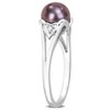 EVERLY JEWELRY |Sterling Silver 0.02 CT TW Diamond 7 - 7.5 MM Black Freshwater Cultured Pearl Fashion Ring - 2 of 4