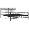 vidaXL Modern Black Metal Bed Frame with Headboard and Footboard - Robust Steel Construction - 3 of 4