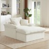 Pexfix 55 In. W Modern Cushioned Corduroy Single Seat Sofa With Pillows and Footrest Lounge Chair for Living Room Bedroom Apartment Office White - 4 of 4