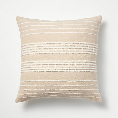 18x18 Center Stripes Tassel Throw Pillow Dark Gray/cream - Hearth & Hand™  With Magnolia : Target