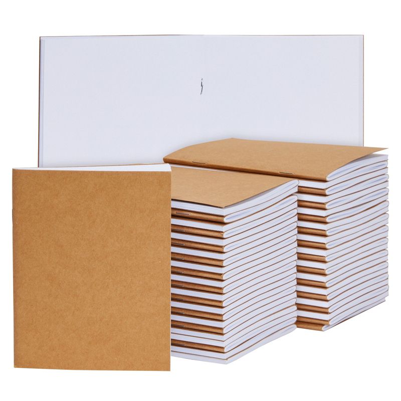 Paper Junkie 48 Pack Small Blank Notebooks for Kids Bulk, Kraft Paper Journals for Students, Sketching (4.3 x 5.6 In), 1 of 10