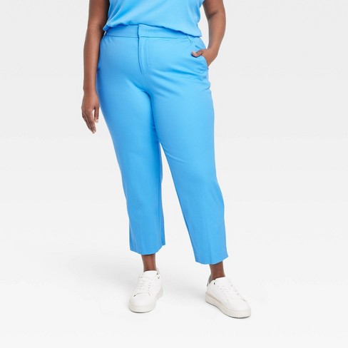 Women's High Rise Satin Pleat Front Trousers - A New Day™ Blue 22 : Target