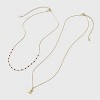 14K Gold Dipped Beaded Initial Necklace Set 2pc - A New Day™ Gold/Marron - 2 of 4