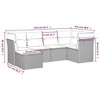 vidaXL 7 Piece Patio Sofa Set with Cushions Poly Rattan - Brown and Red Without Table - 3 of 4
