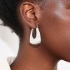 Anna-Kaci Women's Textured Geometric Hoop Earrings - 2 of 4