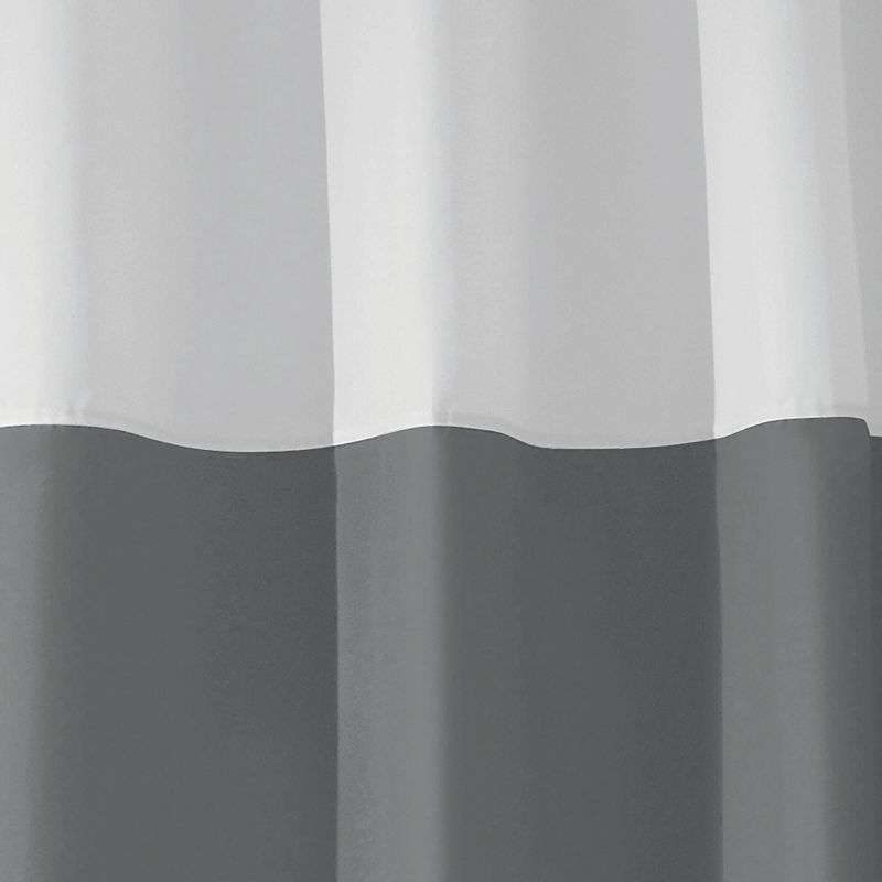 iDESIGN 72&#34;x72&#34; Zeno Wide Striped Shower Curtain Gray/White, 2 of 4
