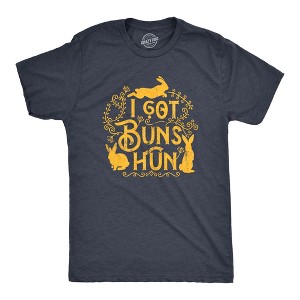Mens I Got Buns Hun T Shirt Funny Holiday Sunday Bunny Rabbit Joke Tee For Guys - Crazy Dog Men's T Shirt - 1 of 4