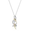 GILDED 1/10 or 1/4 Ctw Lab Grown Diamond Animal & Critter Pendant Necklaces in 925 Sterling Silver or 14KT Gold Plated, 18" Chain - 2 of 4