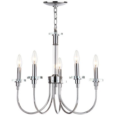 Sharon Chrome and Clear 5-Light Adjustable Chandelier