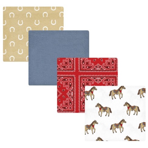 Hudson Baby Infant Boy Cotton Flannel Receiving Blankets Cowboy One Size Target