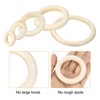 Unique Bargains Smooth Natural Unfinished Small Solid Wood Craft Ring 50 Pcs - 3 of 4