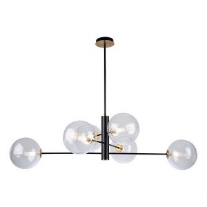 Artcraft Lighting Aurelia 6 - Light Chandelier in  Matte Black/Brass - 1 of 4