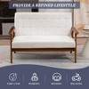 MOONMISS Mid-Century Modern Solid Loveseat Settees Upholstered Linen Loveseat,2 Seater Cushioned Couch for Small Spaces - 3 of 4