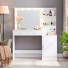 KTMBDW Vanity Desk with Mirror and Lights, 46.4" Dressing Table, 3 Level Dresser&3 Lighting Modes Adjustable Brightness, Suitable for Bedroom - 2 of 4