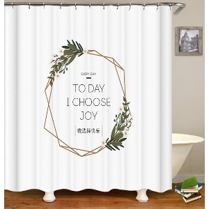 Everyday I Choose Joy Shower Curtains for Bathroom Waterproof Fabric Bath Curtain Durable Soft Stylish Bathroom Decor 72x72 Inch - 1 of 1
