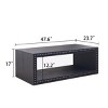 47.6" Rustic Rectangular Coffee Table with Beaded Edge and Open Shelf, Black Wood Centerpiece for Living Room -3irtyhousy - 4 of 4