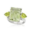 Ross-Simons 11.00 Carat Emerald-Cut Prasiolite and 1.40 ct. t.w. Peridot Ring in Sterling Silver - 4 of 4