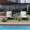 HAPPATIO Aluminum Outdoor Bistro Set, 3 Piece Swivel Patio Chairs with Cushions and Side Table, Patio Furniture Set for Backyard Porch (Gray) - 2 of 4