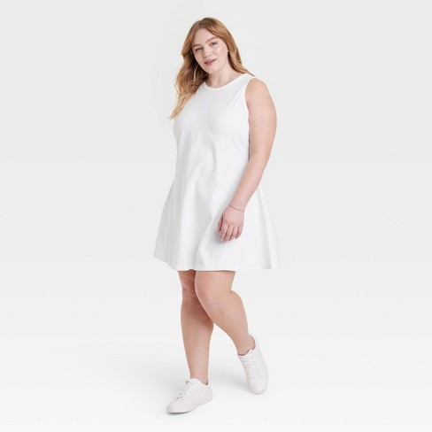 Women's Sleeveless Shift Mini Dress - A New Day™ White M : Target