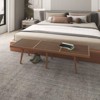 LeisureMod 72" Mid-Century Slatted Wood Entry Bench, Walnut - 3 of 4