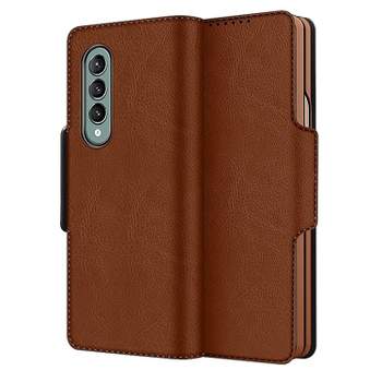 SaharaCase Leather Folio Wallet Case for Samsung Galaxy Z Fold3 5G Brown (CP00113)