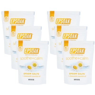 Epsoak Soothe and Calm Chamomile Essential Oil Epsom Salts - Case of 6/2 lbs