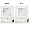 Amanti Art Mirror Makeover Bathroom Mirror Frame Border Kit - Fully Assembled Peel and Stick Frame - Mirror NOT Included - Cabinet White Narrow Trim - 4 of 4