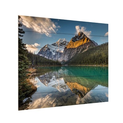 Trademark Fine Art -Pierre Leclerc 'Edith Cavell Mountain' Wood Slat Art