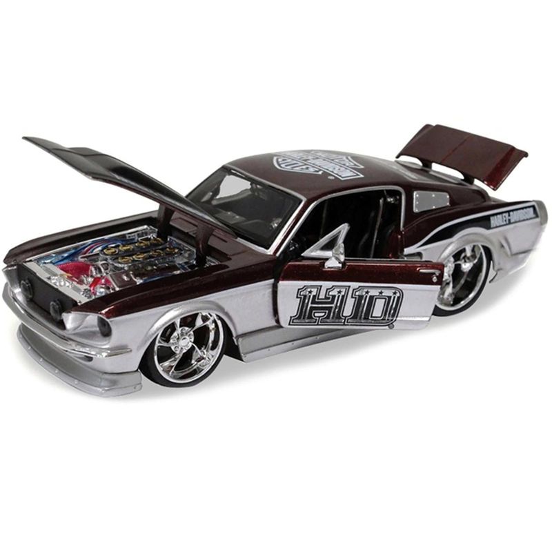 1967 Ford Mustang GT Red and Silver "Harley Davidson" 1/24 Diecast Model Car by Maisto, 3 of 4