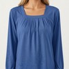 Anna-Kaci Women's Long Sleeve Square Neck Top with Front Pleat Detailing and Relaxed Fit - 4 of 4