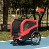 Aosom 2-in-1 Dog Bike Trailer Pet Stroller Carrier for Large Dogs with Hitch, Quick-release Wheels, Foot Support - image 2 of 4