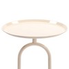NicBex Lantern-Shaped Metal End Tables Living Room, Retro Tray Side Table with Weighted Base, Small Side Table, Round End Table, Small Coffee Table - 4 of 4