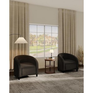 Accent Chair Velvet Club Chair Comfy Armrest Upholstered Barrel Chair with Soft Padded Seat for Living Room Bedroom Study Waiting Room - 1 of 4