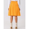 INSPIRE CHIC Women's Belted Waist Casual Knee Length Pleated A-Line Skirt - 4 of 4
